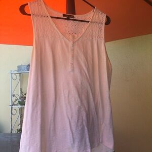 RXB White Sleeveless Lace Tank Top